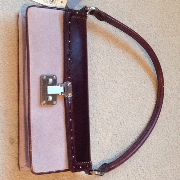 Ann Taylor Handbags - Ann Taylor leather and suede clutch bag
